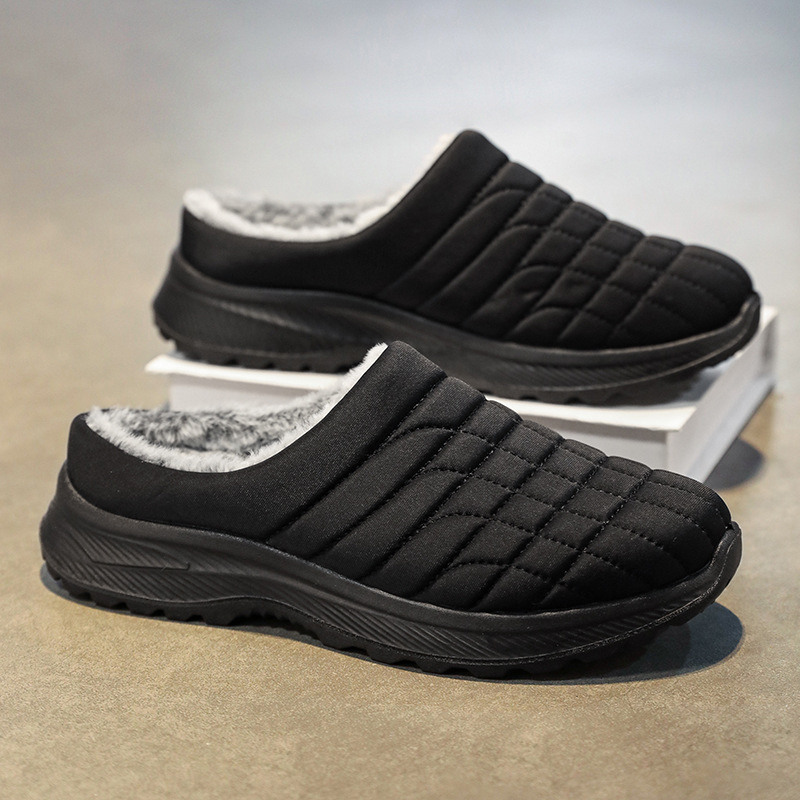 Muške papuče s krznom od kunića, lagane, slip-on, potplat od poliuretana