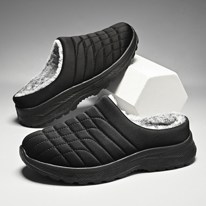 Muške papuče s krznom od kunića, lagane, slip-on, potplat od poliuretana