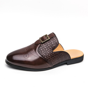 Muške slip-on cipele bez pete, brogue stila s zatvorenim prstom, gumeni đon, britanski stil, ljeto 2025