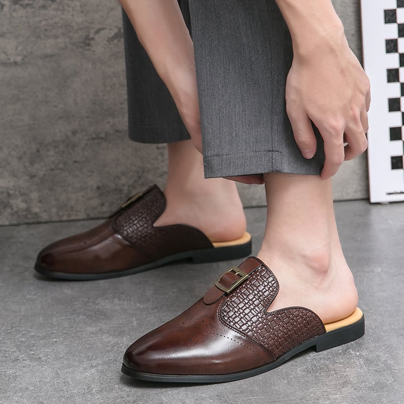 Muške slip-on cipele bez pete, brogue stila s zatvorenim prstom, gumeni đon, britanski stil, ljeto 2025