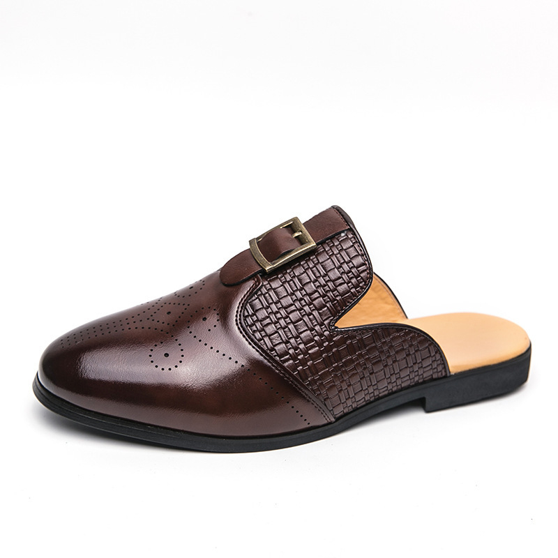 Muške slip-on cipele bez pete, brogue stila s zatvorenim prstom, gumeni đon, britanski stil, ljeto 2025