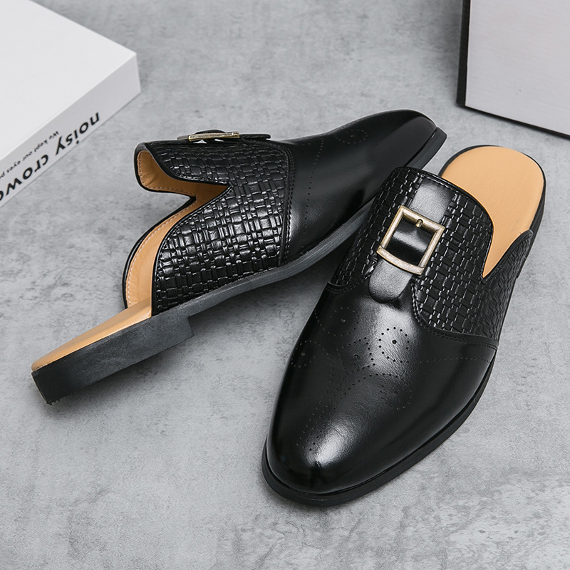 Muške slip-on cipele bez pete, brogue stila s zatvorenim prstom, gumeni đon, britanski stil, ljeto 2025