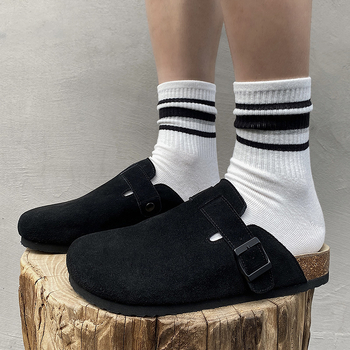 Muške cork papuče s gornjim dijelom od Ox Velvet, EVA đon, tehnologija đona od viskoze, Frosted Leather završna obrada, zatvaranje: 1 remen