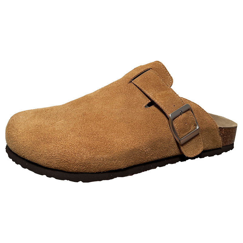 Muške cork papuče s gornjim dijelom od Ox Velvet, EVA đon, tehnologija đona od viskoze, Frosted Leather završna obrada, zatvaranje: 1 remen