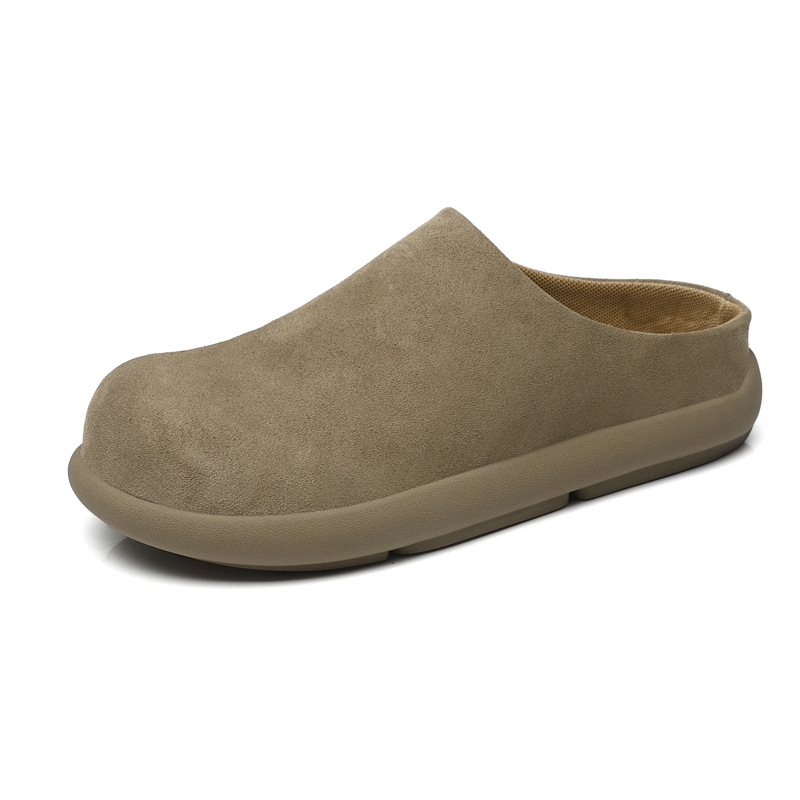 Muške slip-on mule s gornjim dijelom od nubuk kože krave i gumom na đoni, proljeće 2025