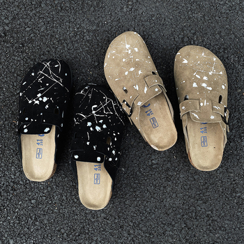 Muške Birkenstock cipele od prave kože i kore, casual slip-on, EVA potplat, gornji dio od dva sloja goveđe kože