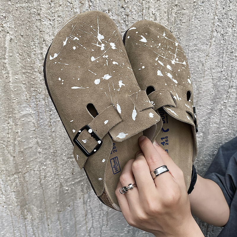 Muške Birkenstock cipele od prave kože i kore, casual slip-on, EVA potplat, gornji dio od dva sloja goveđe kože