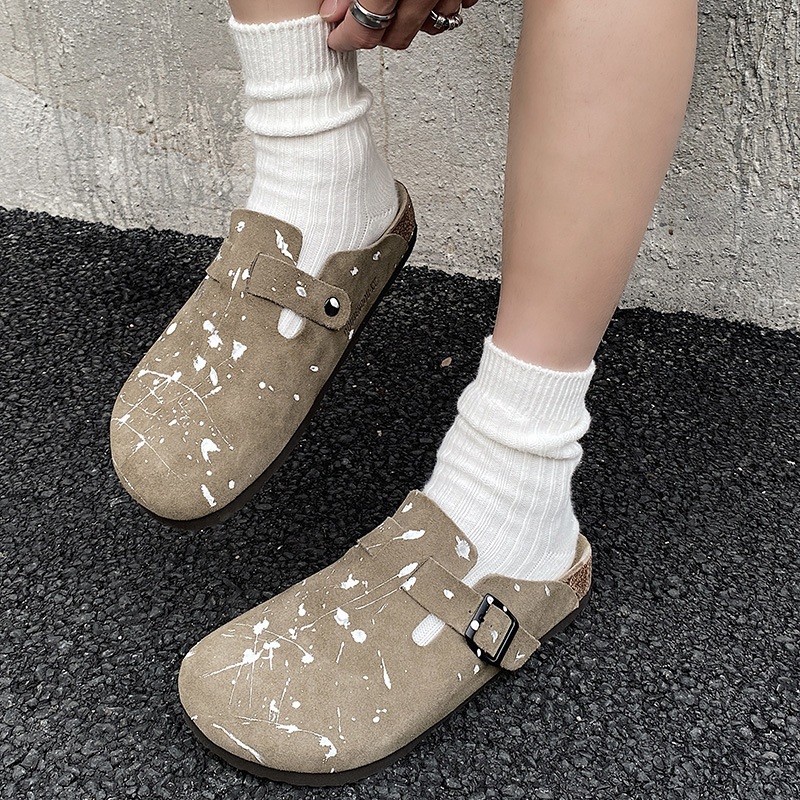 Muške Birkenstock cipele od prave kože i kore, casual slip-on, EVA potplat, gornji dio od dva sloja goveđe kože