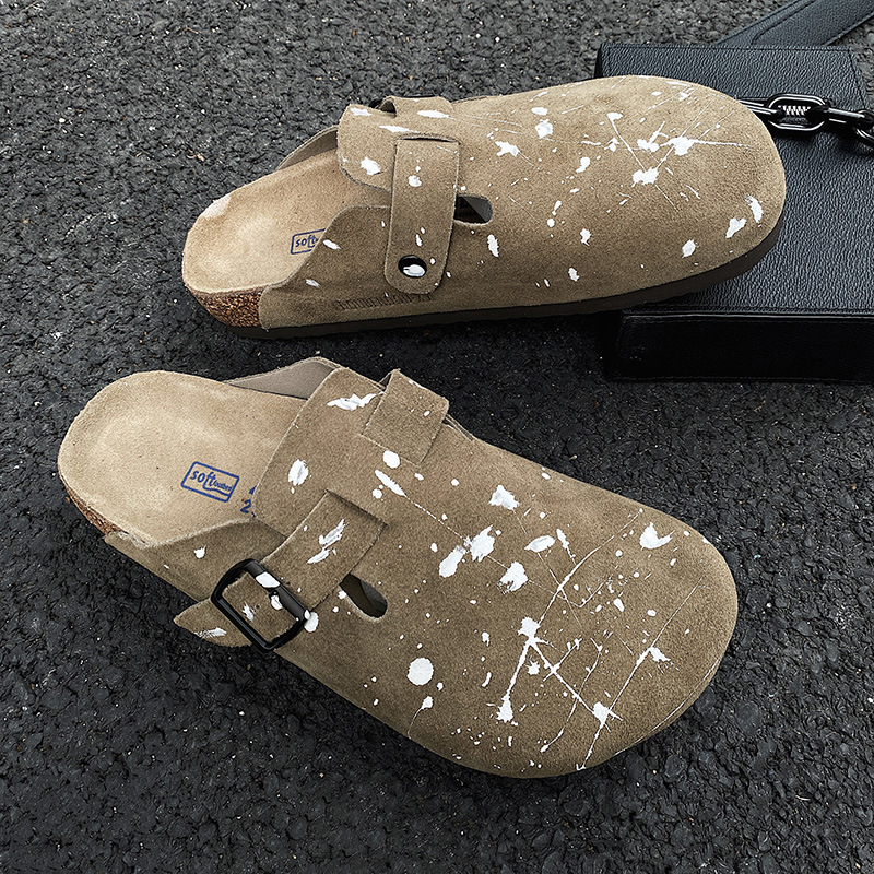 Muške Birkenstock cipele od prave kože i kore, casual slip-on, EVA potplat, gornji dio od dva sloja goveđe kože