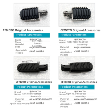 Sada pedálov pre Chunfeng 450MT CF400-8-8A – predný pedál, kov, lakovaný povrch