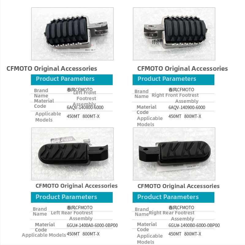 Sada pedálov pre Chunfeng 450MT CF400-8-8A – predný pedál, kov, lakovaný povrch