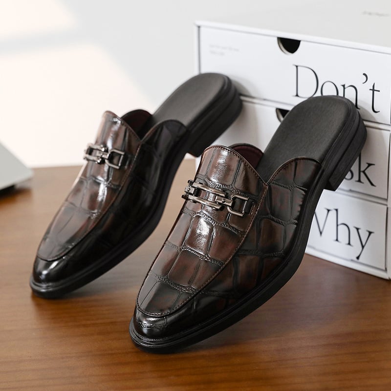 Muške slip-on sandale bez pete, gornji dio od mikrovlakana, gumena potplat (proljeće 2025)