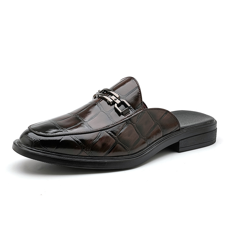 Muške slip-on sandale bez pete, gornji dio od mikrovlakana, gumena potplat (proljeće 2025)