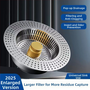 Pop-up filter za sudoperu – protiv začepljenja i mirisa, poliester, moderni stil