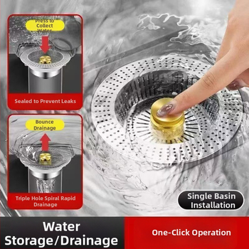 Pop-up filter za sudoperu – protiv začepljenja i mirisa, poliester, moderni stil