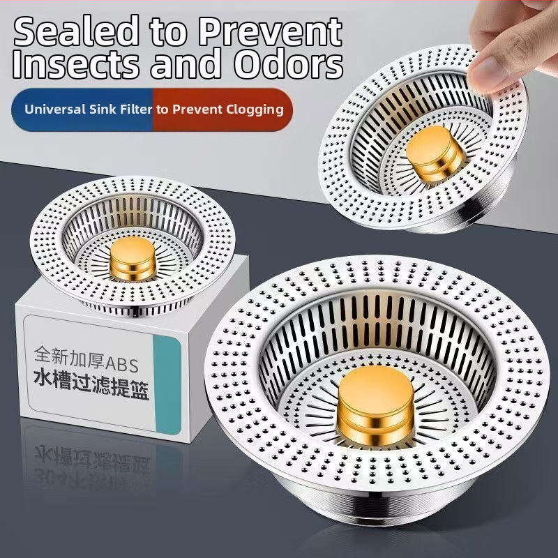 Pop-up filter za sudoperu – protiv začepljenja i mirisa, poliester, moderni stil