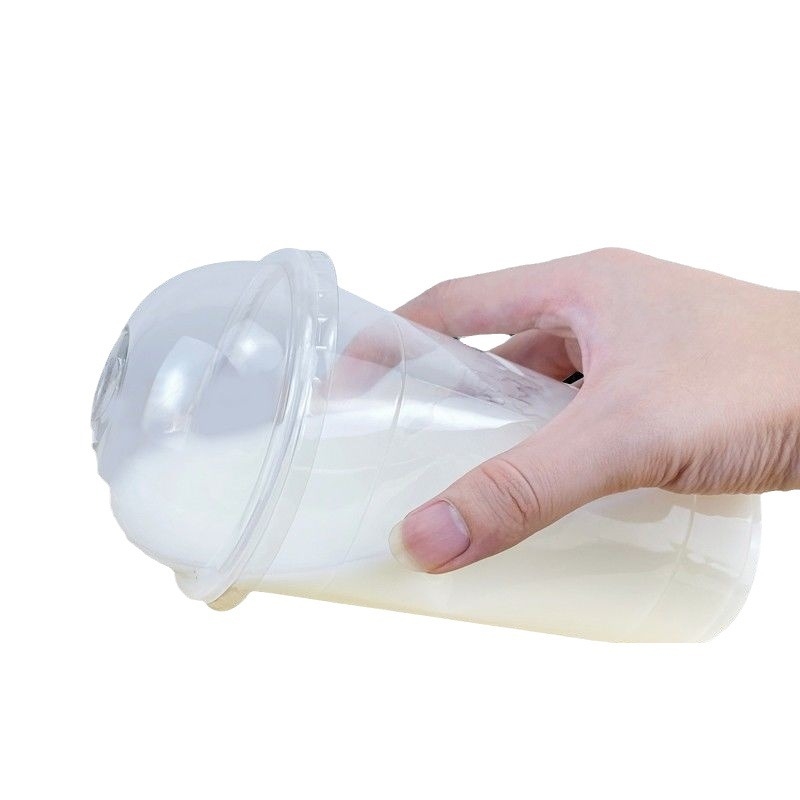 Jednokratna čaša za čaj s mlijekom i poklopcem, prozirna plastična čaša za napitke, 501–600 ml