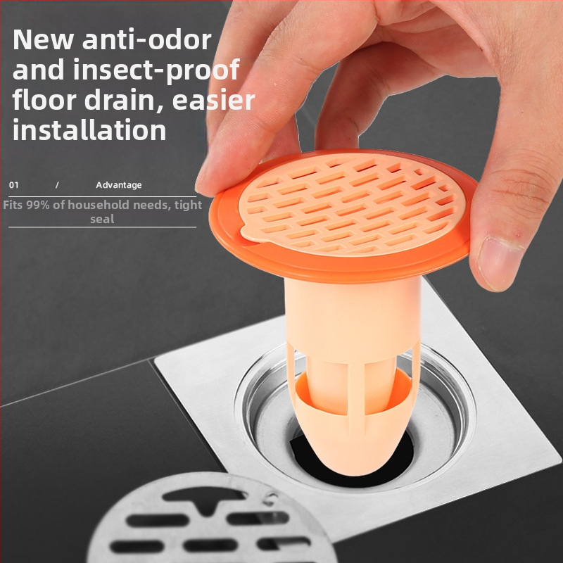Plastični uređaj za sprječavanje mirisa iz podnog odvoda s filtrom i poklopcem