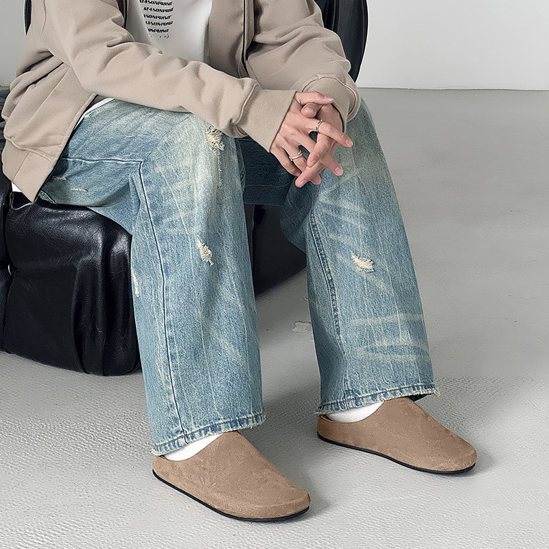 Muške mule papuče s debelim gumenim potplatom, slip-on, proljeće 2025