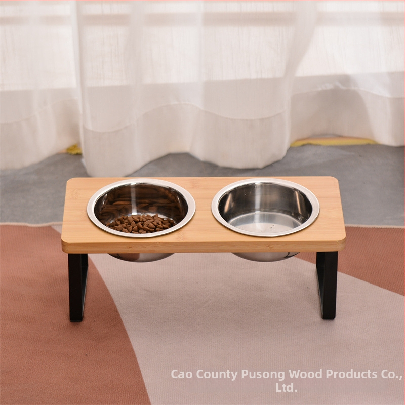 Ξύλινο ράφι για μπολ γάτας και ταϊστήρας — Autonomy, για γάτες, είδη κατοικίδιων (Υλικό: Ξύλο; Μάρκα: Autonomy; Αντικείμενο: Γάτα; Κατηγορία: Είδη κατοικίδιων; Προέλευση: Cao County)