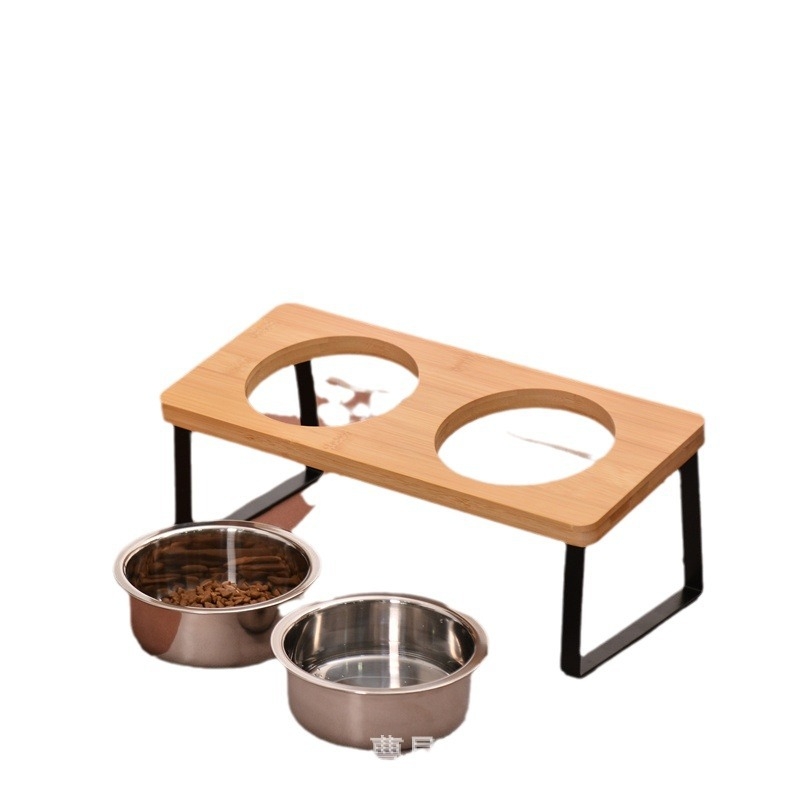 Ξύλινο ράφι για μπολ γάτας και ταϊστήρας — Autonomy, για γάτες, είδη κατοικίδιων (Υλικό: Ξύλο; Μάρκα: Autonomy; Αντικείμενο: Γάτα; Κατηγορία: Είδη κατοικίδιων; Προέλευση: Cao County)