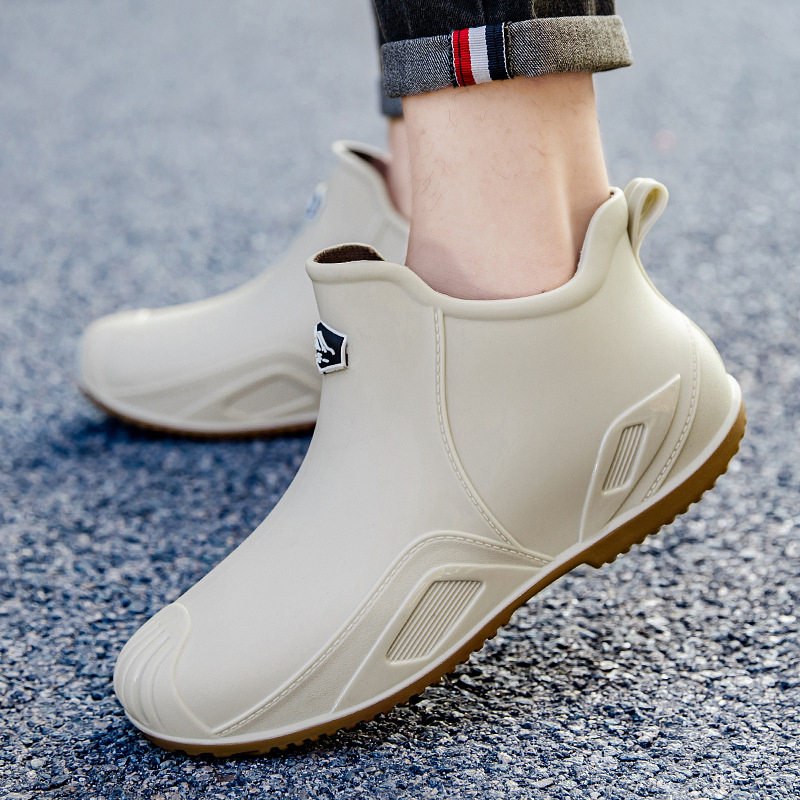 Muške kišne cipele - niski porast, PVC gornji dio, plastični potplat, Slip-On, protuklizne i otporne na habanje