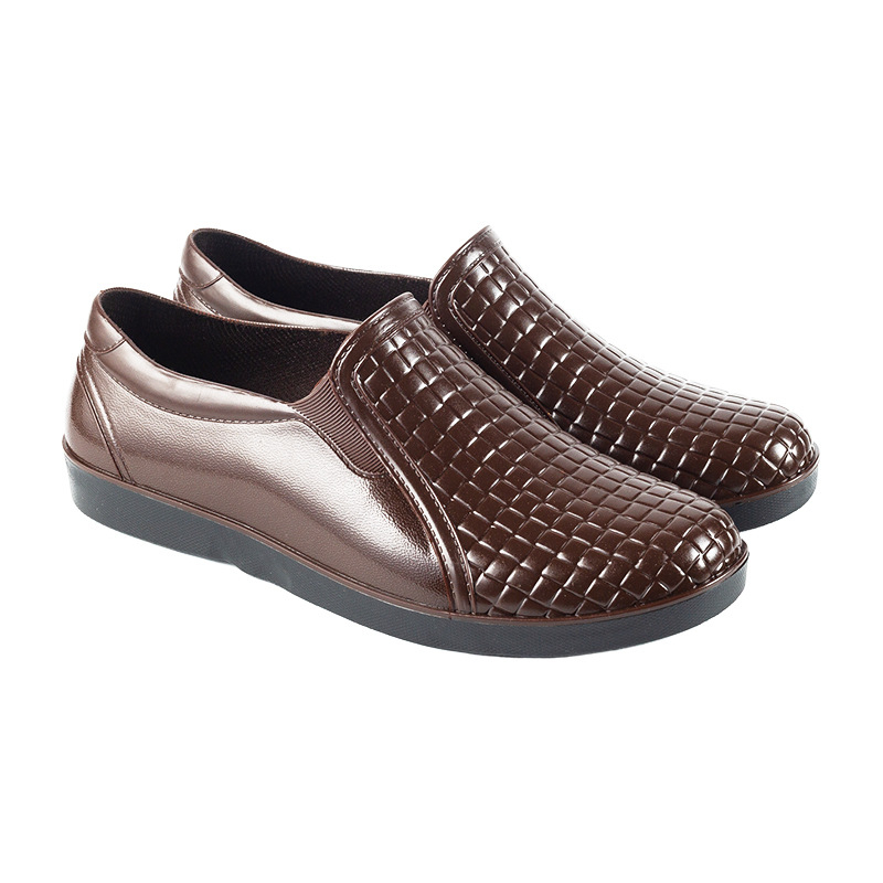 Pantofi de apă din PVC, Cizme de ploaie scurte, Impermeabile, Antiderapante și rezistente la uzură, Turnare monobloc, Model în carouri