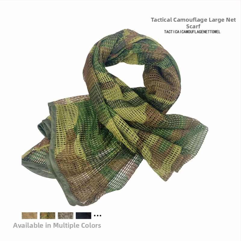 Taktikai kamuflázs arab háló kendő, kevert anyagú, nyomtatott logóval, testre szabható, uniszex, kültéri sportokra