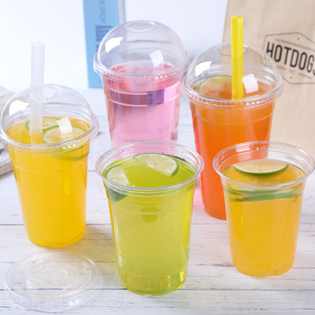 Jednokratna PET čaša, prilagodljiva fleksografskim tiskom, s poklopcem, mogućnost logotipa, za žele, jogurt, čaj s mlijekom i hladna pića