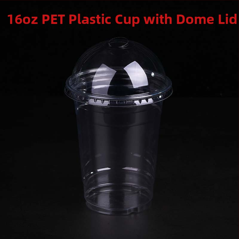 Jednokratna PET čaša, prilagodljiva fleksografskim tiskom, s poklopcem, mogućnost logotipa, za žele, jogurt, čaj s mlijekom i hladna pića