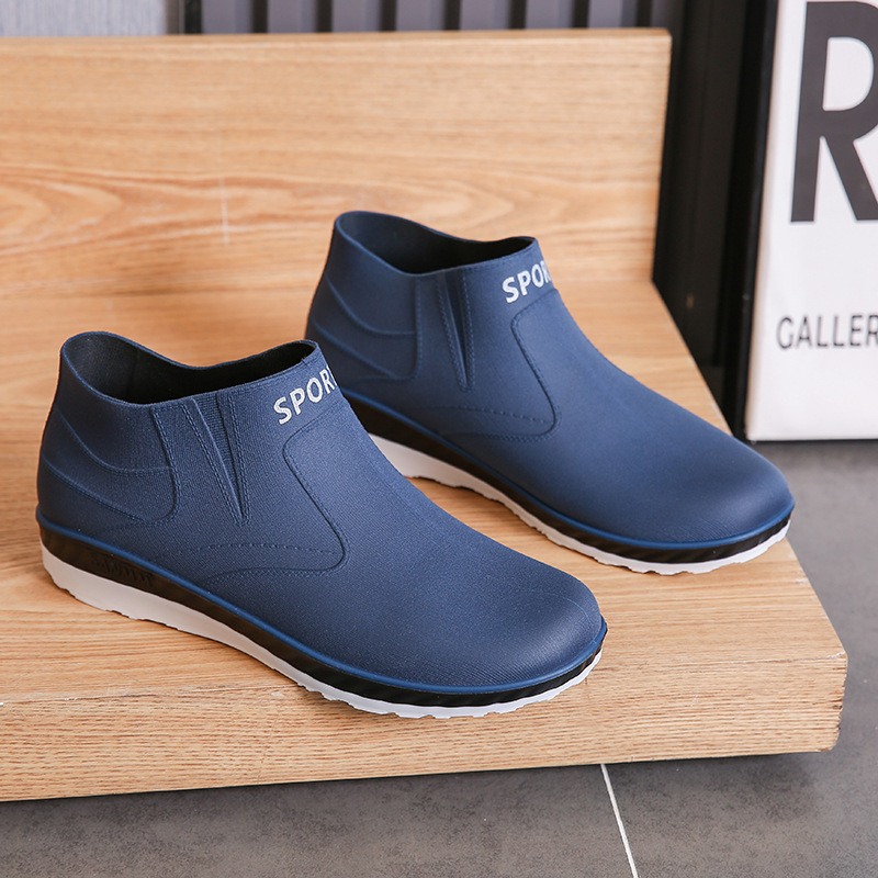 Muške kišne overshoes: vodootporne plastične cipele, protuklizna potplata, mrežasta unutrašnjost, jednodijelno oblikovana potplata