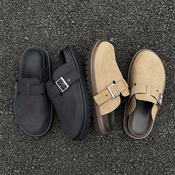 Muške slip-on sandale u Birkenstock stilu od prave kože za svakodnevno nošenje na otvorenom; Gornji materijal: mikrovlakna koža; Potplat: pjena-guma; Zatvaranje: slip-on; Sezona: ljeto 2025