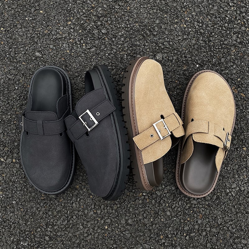 Muške slip-on sandale u Birkenstock stilu od prave kože za svakodnevno nošenje na otvorenom; Gornji materijal: mikrovlakna koža; Potplat: pjena-guma; Zatvaranje: slip-on; Sezona: ljeto 2025