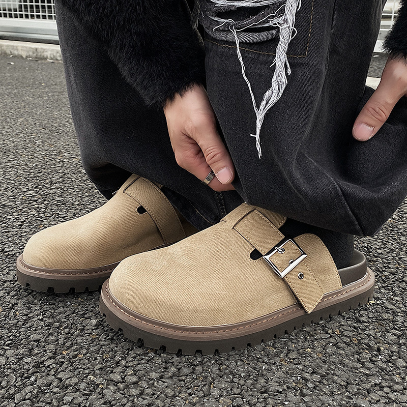 Muške slip-on sandale u Birkenstock stilu od prave kože za svakodnevno nošenje na otvorenom; Gornji materijal: mikrovlakna koža; Potplat: pjena-guma; Zatvaranje: slip-on; Sezona: ljeto 2025