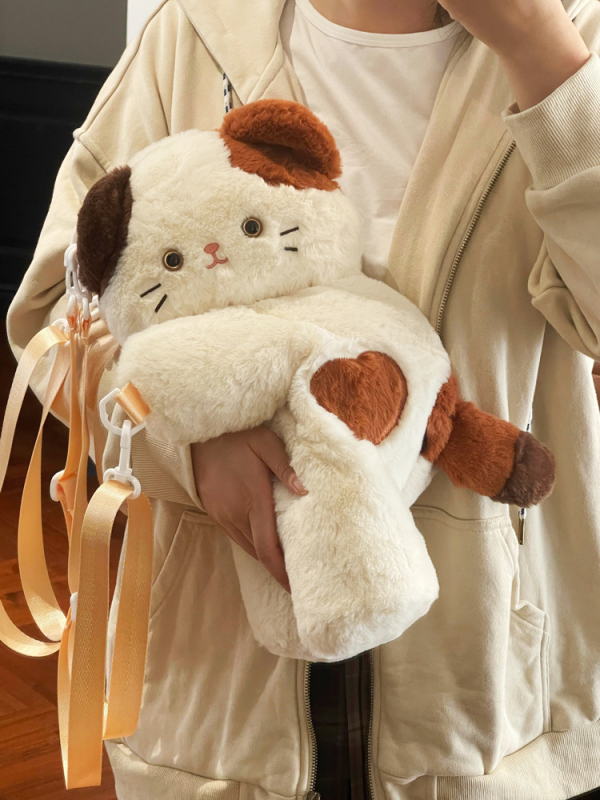 Torbica za rame od pliša od baršuna, zatvarač, podstava od poliestera, oblik digging bag, osvježavajući i sladak stil