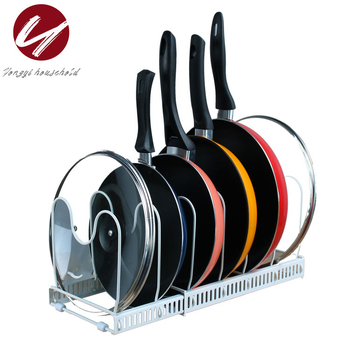 Yongyi Višestruki prilagodljivi kuhinjski držač za posude s držačem za dasku za rezanje i poklop, prijenosni željezni pravokutni rega za pohranu, bez ugradnje