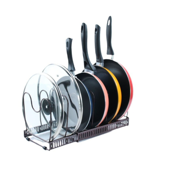 Yongyi Višestruki prilagodljivi kuhinjski držač za posude s držačem za dasku za rezanje i poklop, prijenosni željezni pravokutni rega za pohranu, bez ugradnje