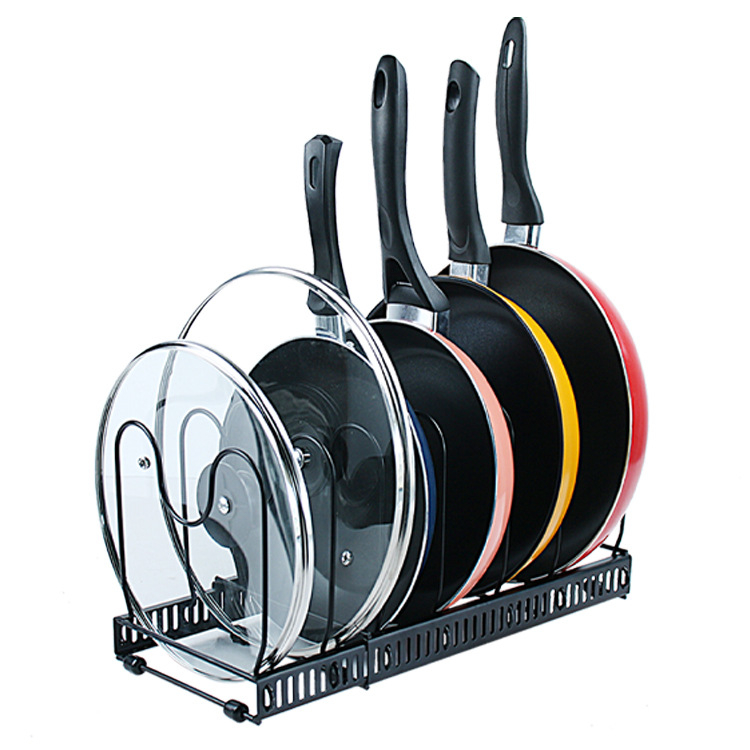 Yongyi Višestruki prilagodljivi kuhinjski držač za posude s držačem za dasku za rezanje i poklop, prijenosni željezni pravokutni rega za pohranu, bez ugradnje