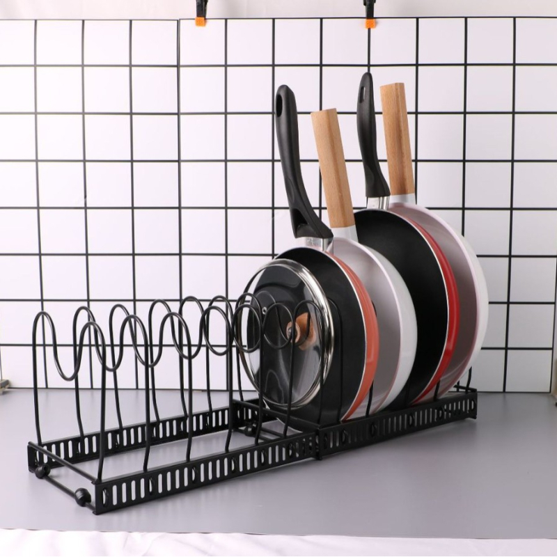 Yongyi Višestruki prilagodljivi kuhinjski držač za posude s držačem za dasku za rezanje i poklop, prijenosni željezni pravokutni rega za pohranu, bez ugradnje