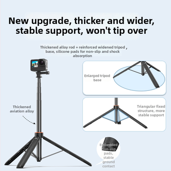 Brdrc rozšíriteľný selfie statív pre DJI Action 5 Pro, Osmo 360 / Osmo 3/4 — hliníková zliatina