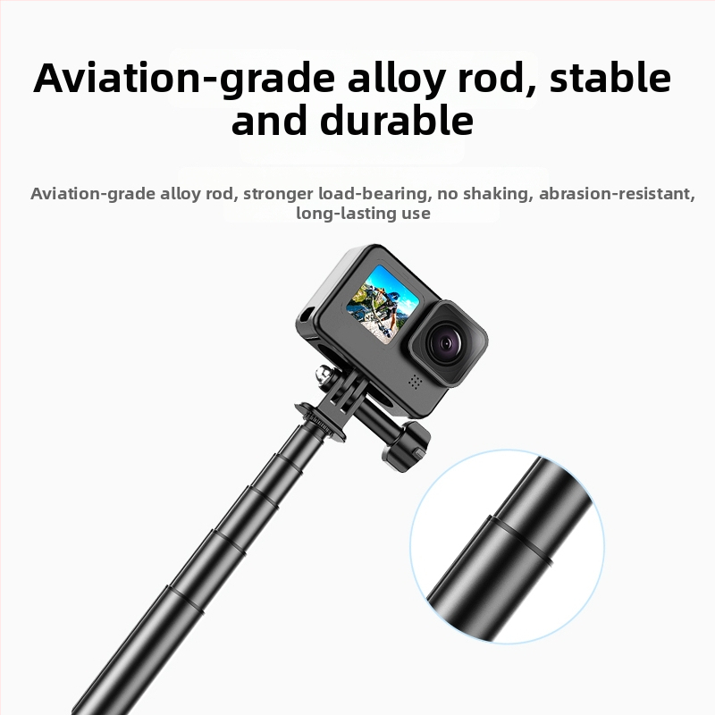 Brdrc rozšíriteľný selfie statív pre DJI Action 5 Pro, Osmo 360 / Osmo 3/4 — hliníková zliatina