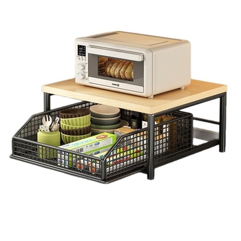 Metalni podni kuhinjski regal sa ladicom za mikrovalnu pećnicu, pećnicu, rižar i fritezu na zrak