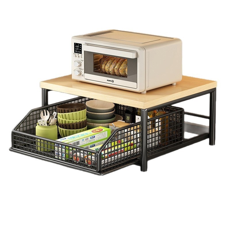 Metalni podni kuhinjski regal sa ladicom za mikrovalnu pećnicu, pećnicu, rižar i fritezu na zrak