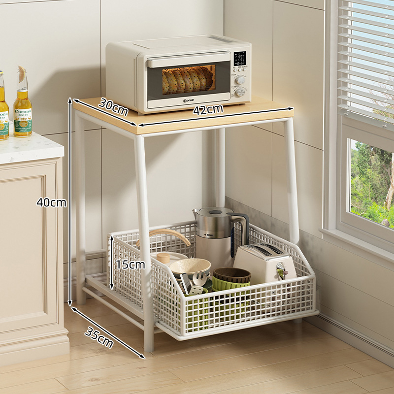 Metalni podni kuhinjski regal sa ladicom za mikrovalnu pećnicu, pećnicu, rižar i fritezu na zrak