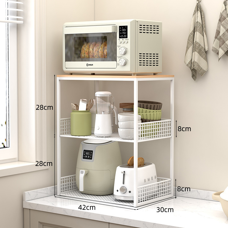 Metalni podni kuhinjski regal sa ladicom za mikrovalnu pećnicu, pećnicu, rižar i fritezu na zrak