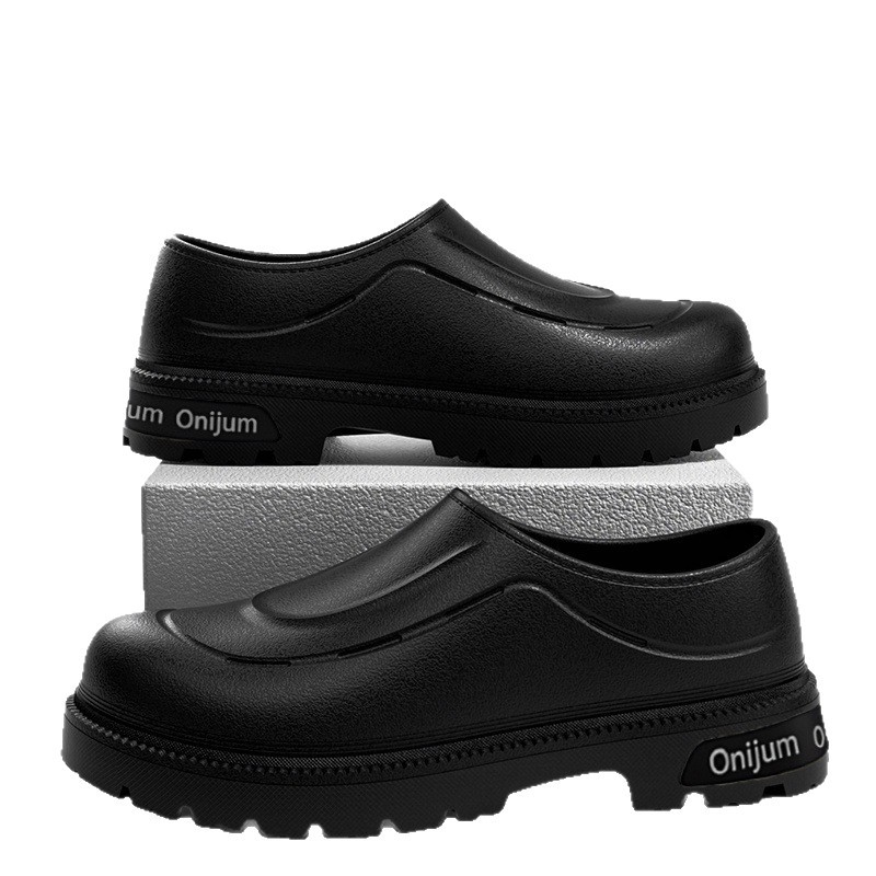 Șlapi bărbați de vară, talpă groasă EVA și partea superioară EVA, design cu creștere înălțime, antiaderente, impermeabile și rezistente la ulei, Slip-On