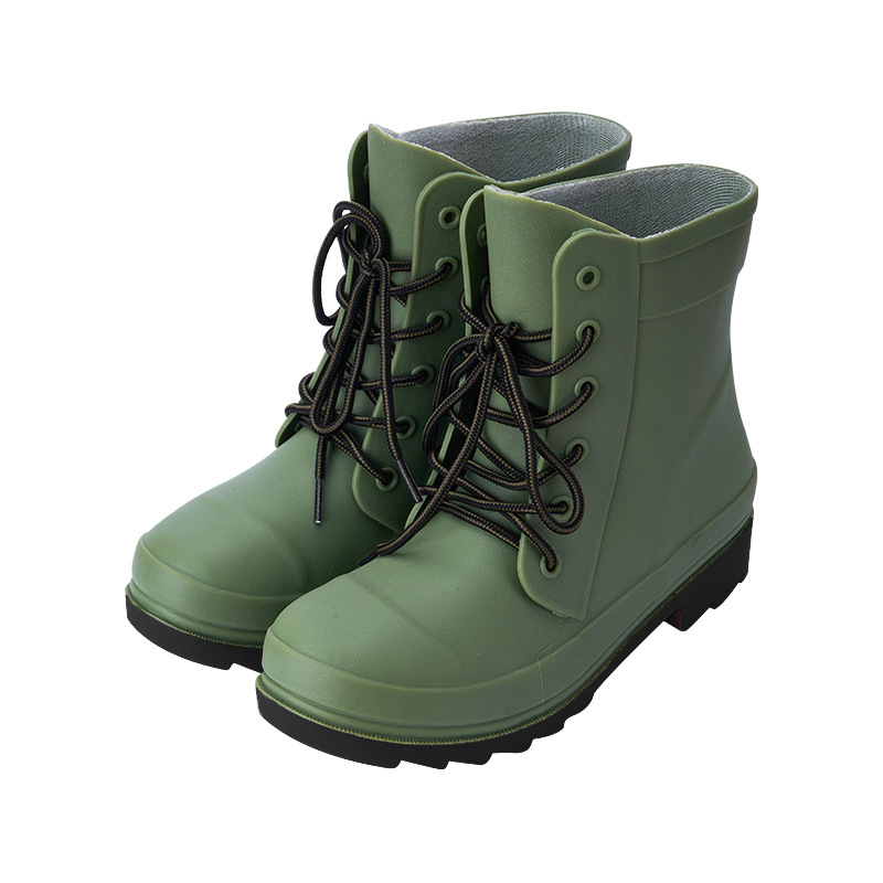 Унисекс дъждовни ботуши, PVC горна част, пластмасова подметка, противохлъзгащи, износоустойчиви, нисък тип обувки за дъжд с EVA стелка