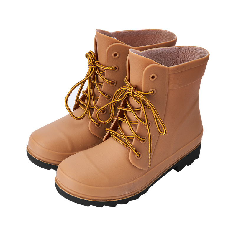 Унисекс дъждовни ботуши, PVC горна част, пластмасова подметка, противохлъзгащи, износоустойчиви, нисък тип обувки за дъжд с EVA стелка