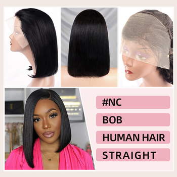 Bob perika s prednjom čipkom, potpuno ručno pletena, prava ljudska kosa