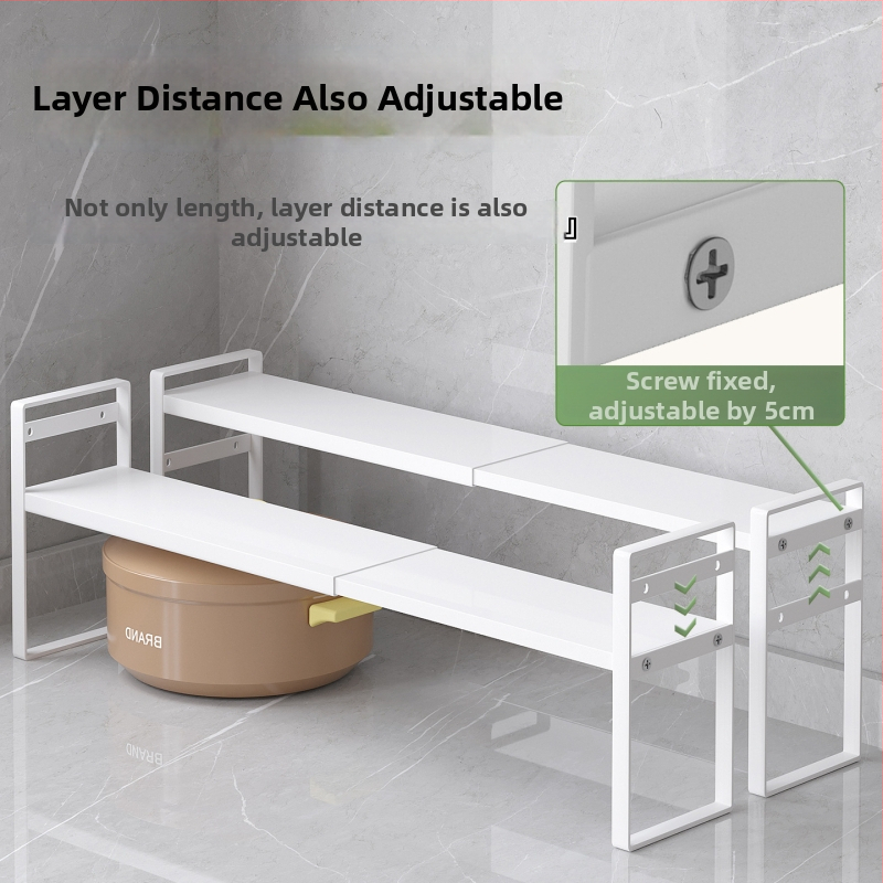 Wo cube Kuhinjski dvostruki regał za prozorski prag, višefunkcionalan, čelik od ugljika, moderan stil, izlazi 2025